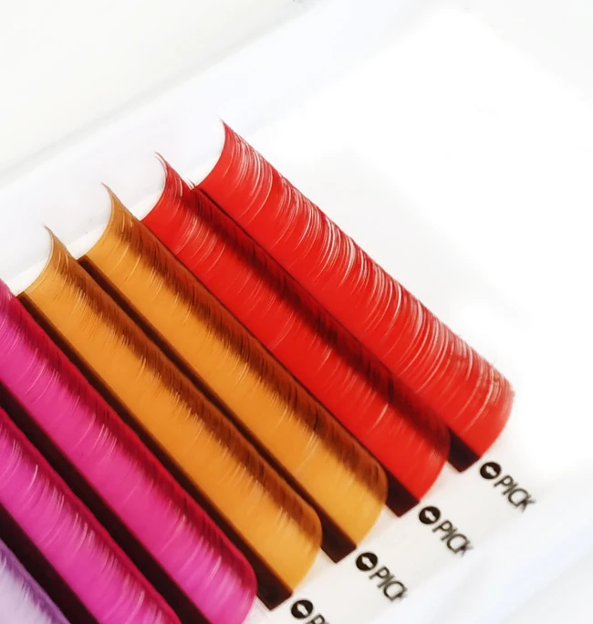 wholesale supplies neon vu colorful individual eyelash extensions easy to make fan private label colored eyelash extension