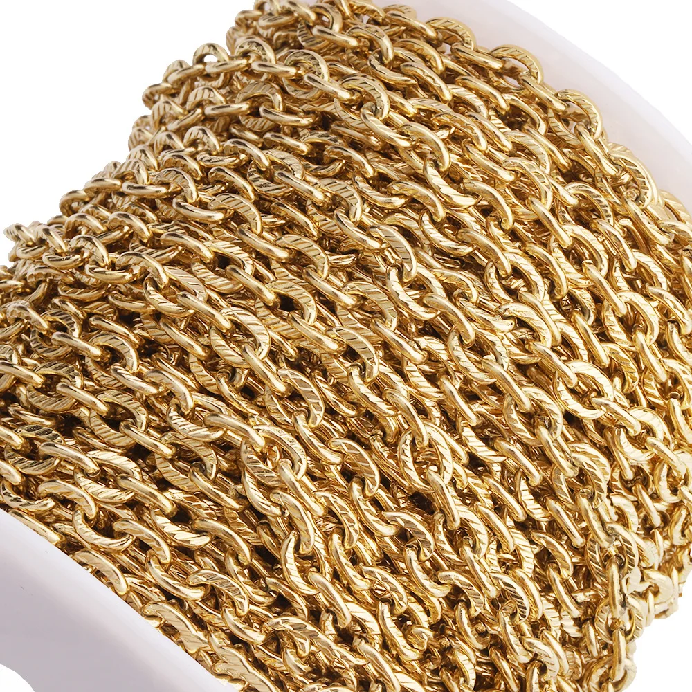 Selling in Meter Stainless Steel Cable Link Chain Meter For Female DIY Jewelry Component Sell As Meters Hip-hop Link Chain