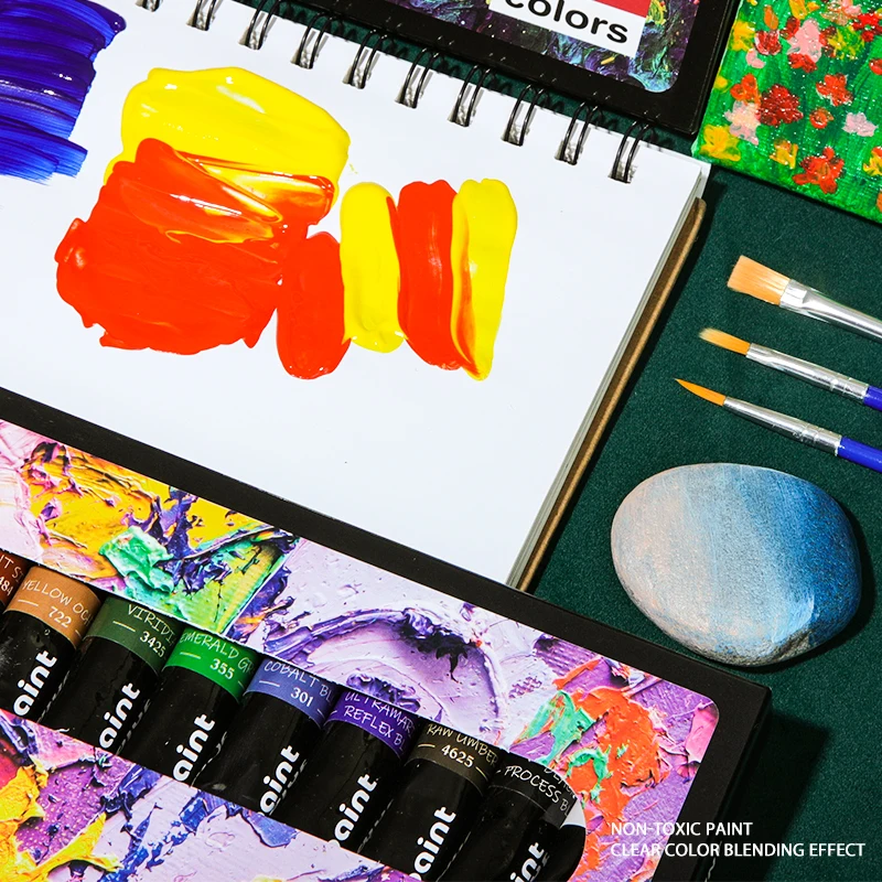 Gxin P-3001 acrylic art color paint Eco-friendly high pigment waterproof 12 colors children diy acrylic paint set  for students