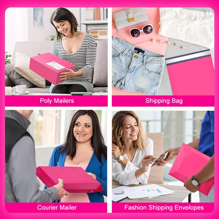 High Quality Manufacturing Fashion Custom Shipping Bag Poly Mailer Mailing Plastic Bag with Self Adhesive