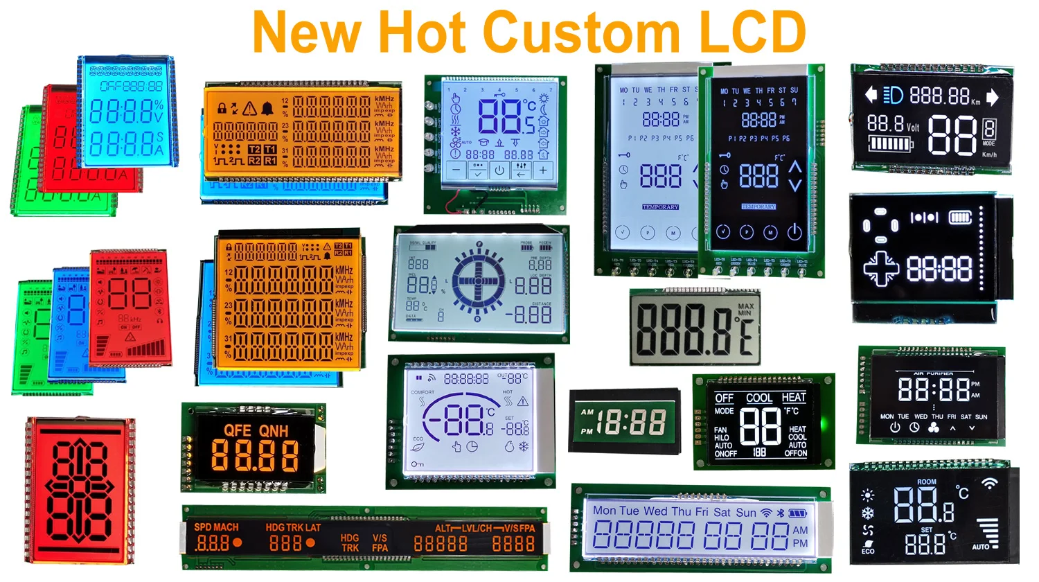Factory Customized High-quality Va Screen Htn Negative Display Motorcycle Speedometer Lcd Segment Display