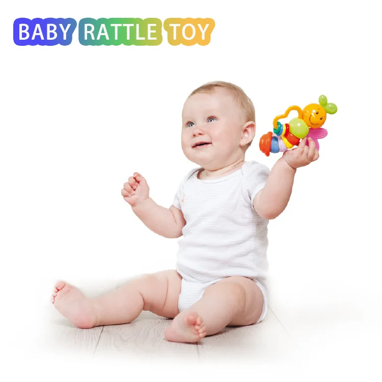 Chinese products wholesale cartoon animal baby activity toy with safety silicone teether rattles toys
