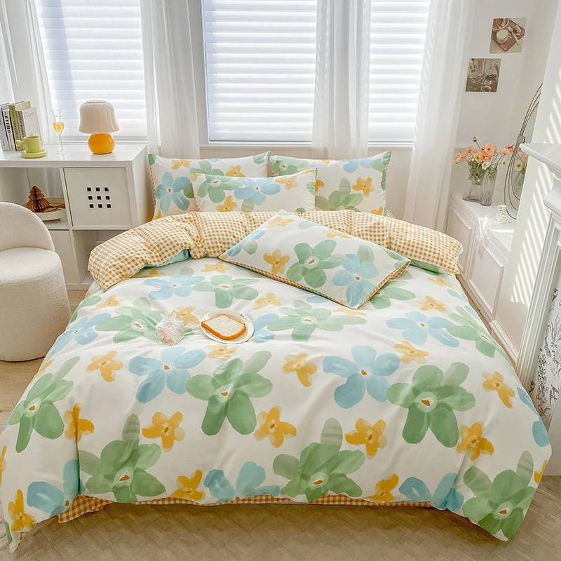 128*68 Density 100% Quilt Sheet Set Printed Style Bedding Bed Hat Four-piece Set 10 Cotton Quality Simple 40 Animal Disposable