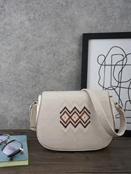 Aztec Patterned Handbag City Small Leather Crossbody Messenger Bag with Shoulder Strap Aztec Design Purse