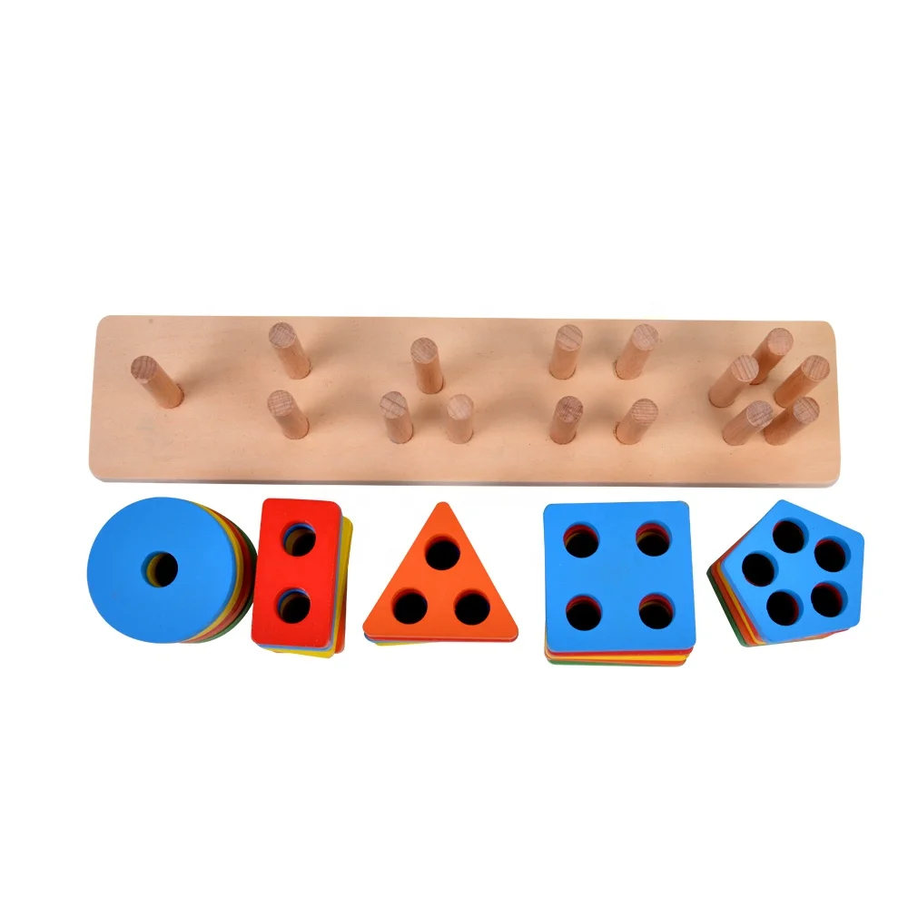 Детские математические развивающие игрушки, красочные геометрические наборы колонн для развития математики детей
