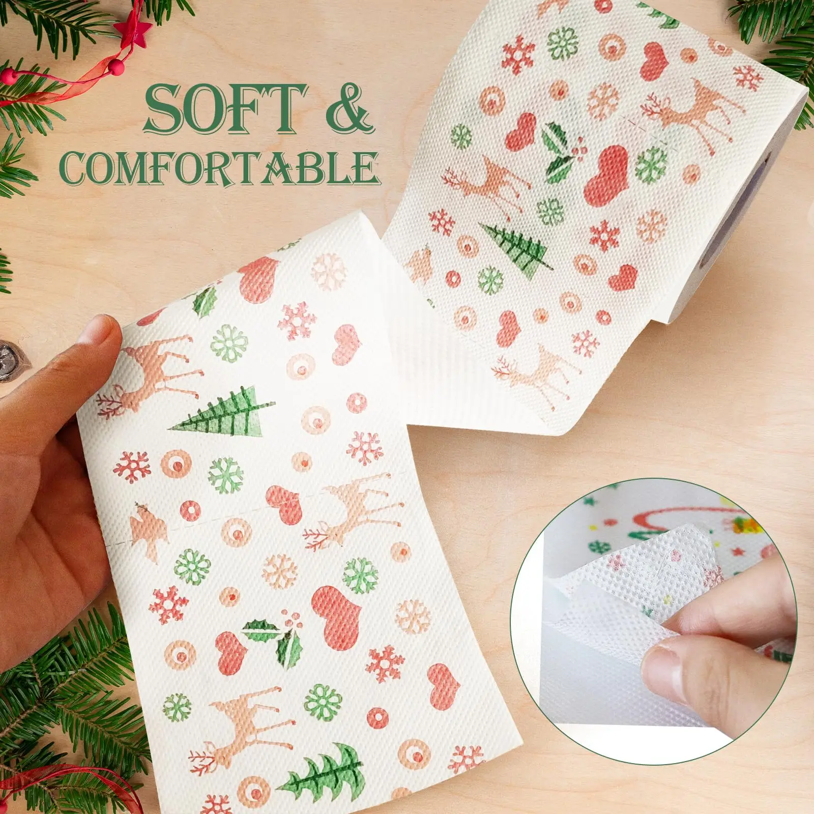 Manufacturer Direct Great Price Christmas Custom Design Printed Toilet Paper Rolls Paper Towel