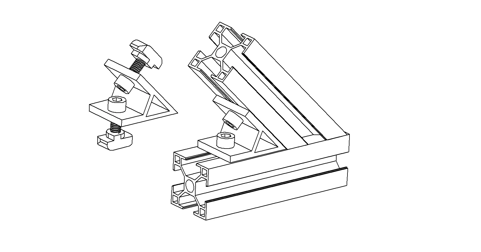 Hot Sale 45 Degree Extrusion Bracket Aluminium Profile Connector Industrial T Slot Aluminum Profile Accessories Angle Connector