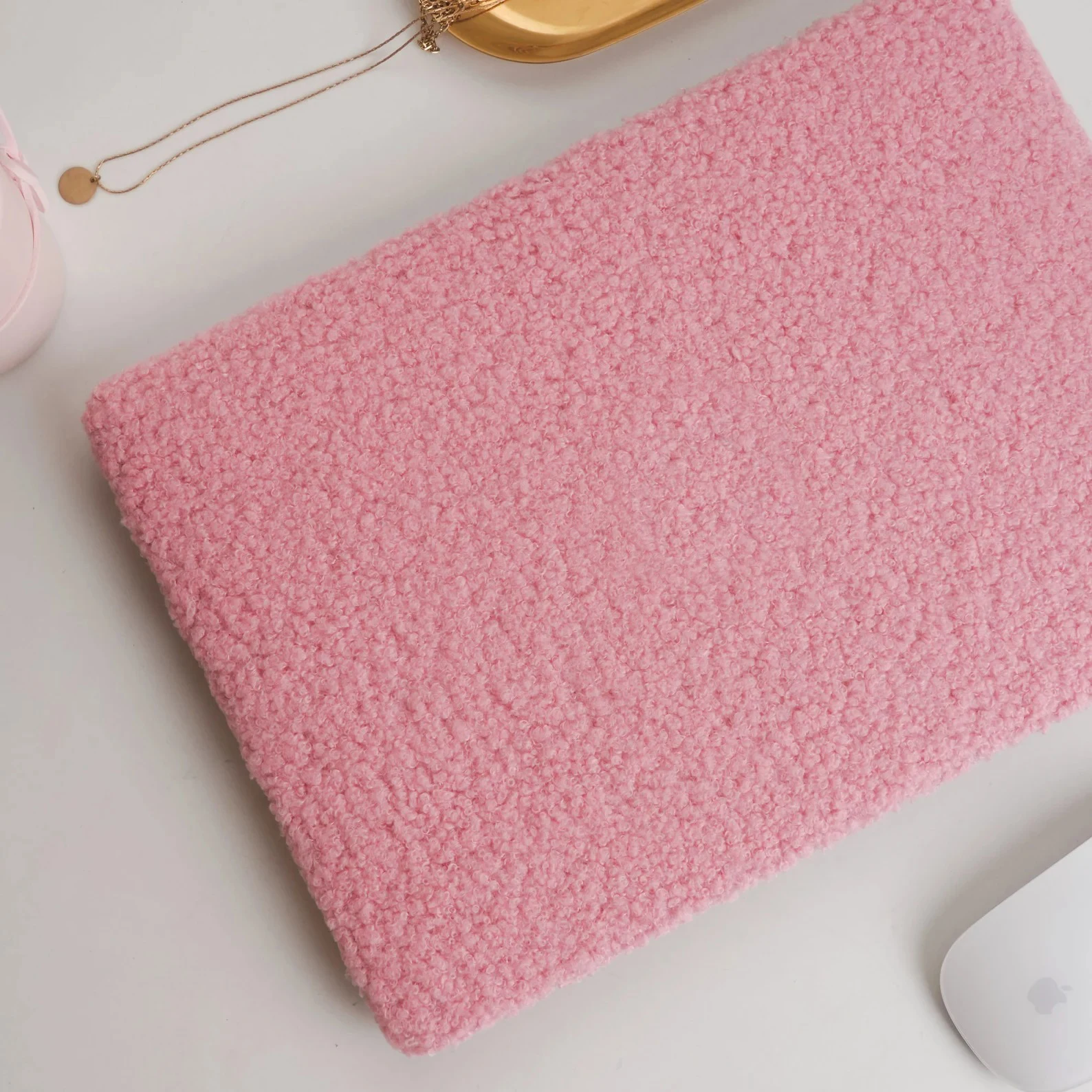 Pink Fluffy Teddy Case For Macbook Pro 13 M1 pro 14 inch 15 16 Touch Bar Retina Air 13.6 M3 inch Laptop Hard Macbook case