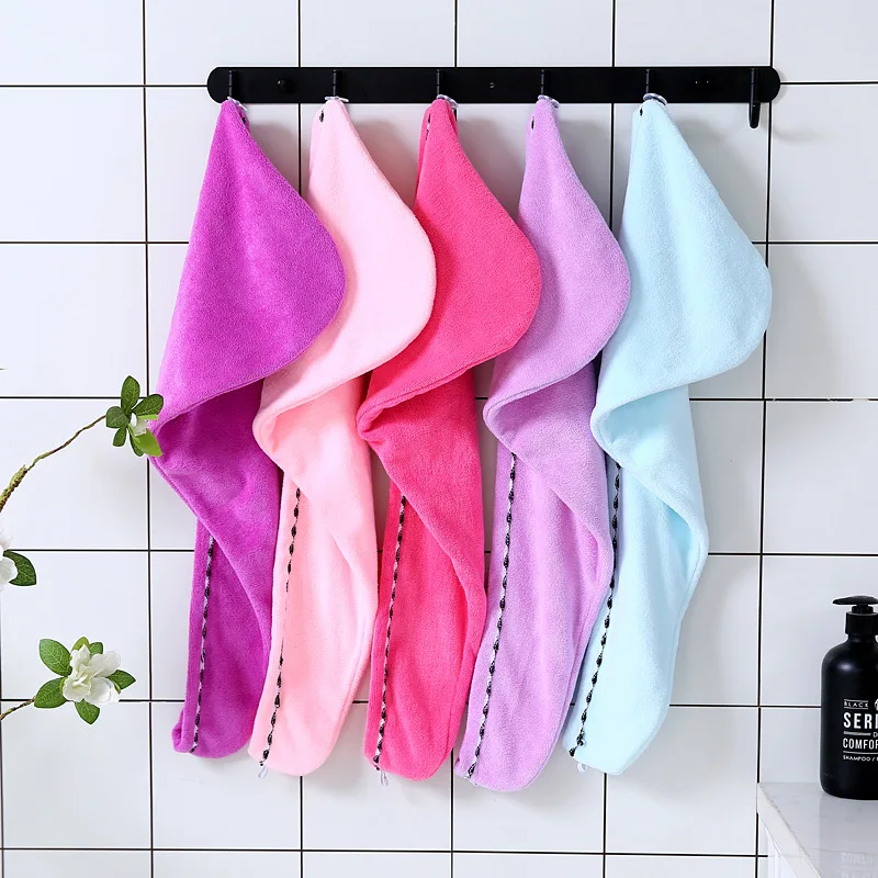 Custom Logo Microfiber Hair Towel Wrap Luxury Hair Saloon Towels Micro Fiber Hair Dryer Cap Towel
