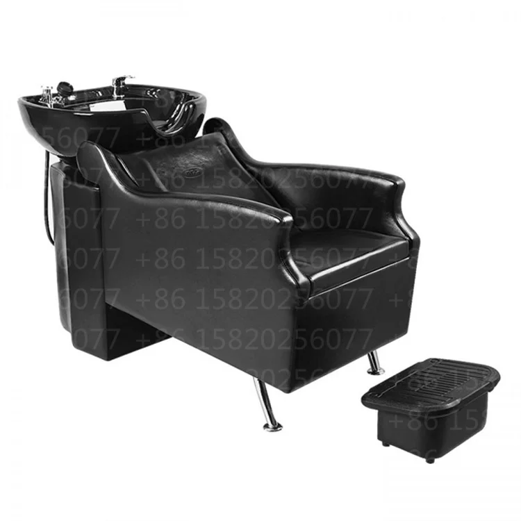 Backwash Ceramics Shampoo Bowl Sink Chair Unit Station Beauty Spa Salon Equipment