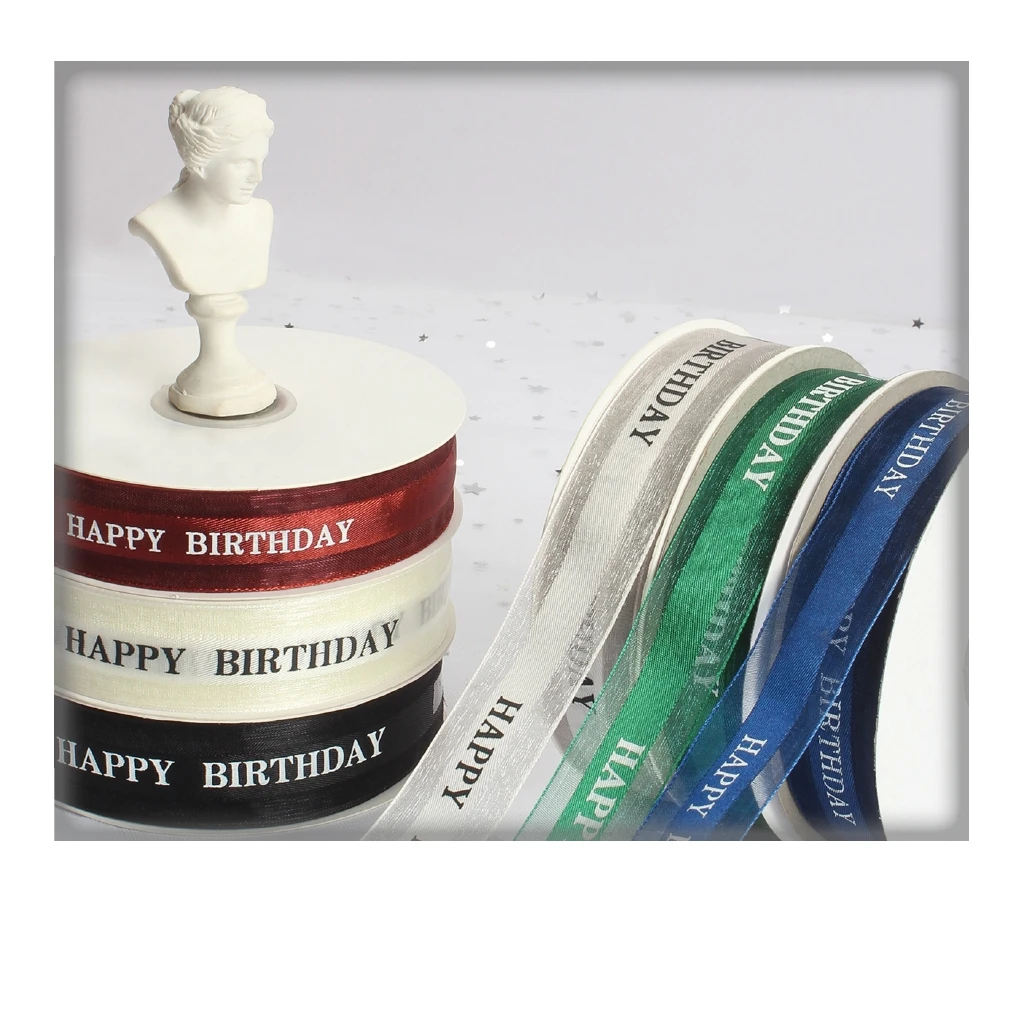 Hot sale organza satin ribbon with satin edge for birthday gift ribbon   printing organza ribbon
