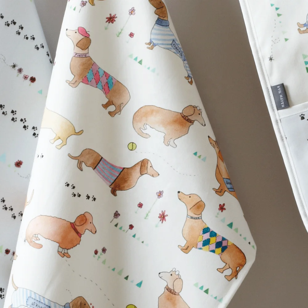 high quality funny dog print pattern kitchen tea towel standard size kitchen dish towel linen tea towels