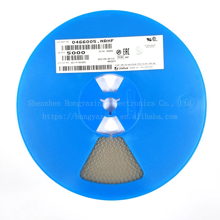 466 series - SlimLine lead-free and halogen-free 1206 fast blown thin film fuse 0466005.NRHF 5A 32V littelfuse SMD fuse