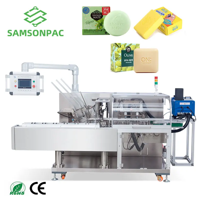 3000 Box/Hour High Speed Horizontal Round Soap Bar Box Cartoning Hotel Toilet Small Solid Handmade Soap Carton Packing Machine