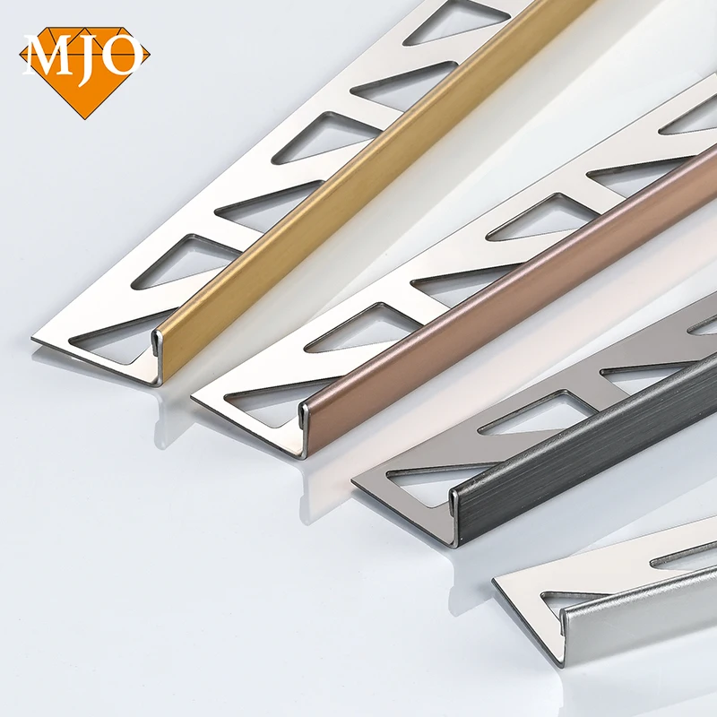 Foshan Supplier MJO L Shape Tile Edging Profiles Tile Accessories For Building Wall Edges Decoration Stainless Steel Tile Trim