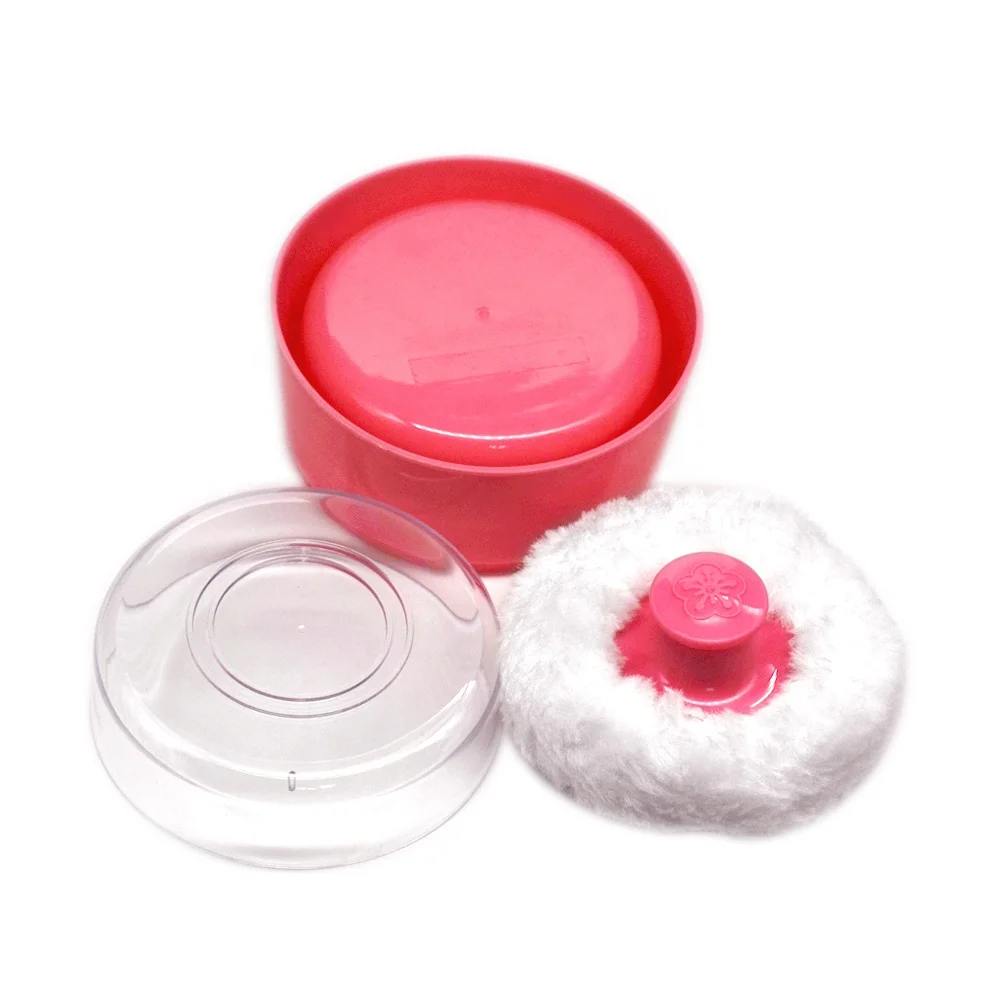 Chian manufacturer baby powder puff newborn powder case body puff with box