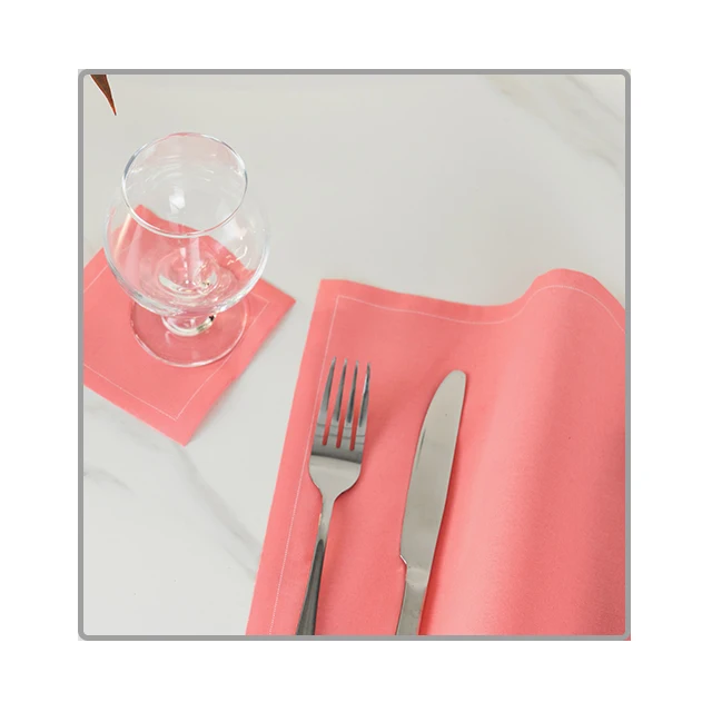 5 Star Hotel Printed Logo Peach Dining Napkins Cloth Restaurant Airlines