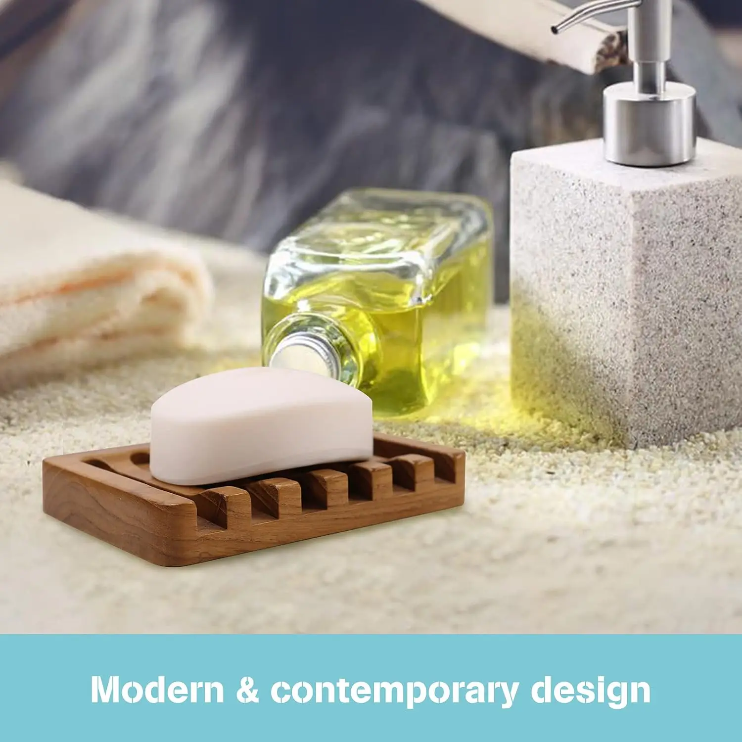 Wholesale Hot Selling Self Draining Soap Holder Tray Soap Tray Rack Teak Soap Dish