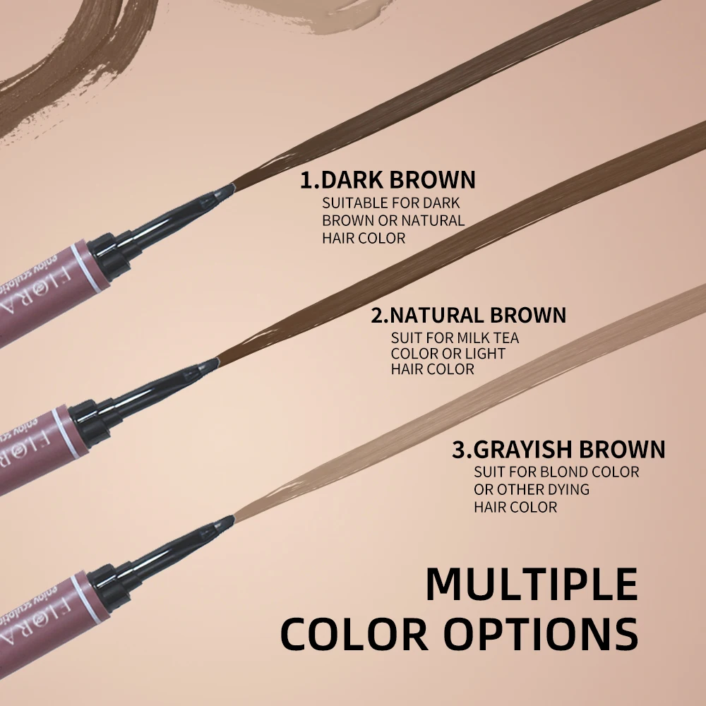 wholesale slim ultra double head brow tattoo tint pen private label eyebrow pencil with brush makeup cosmetic tool