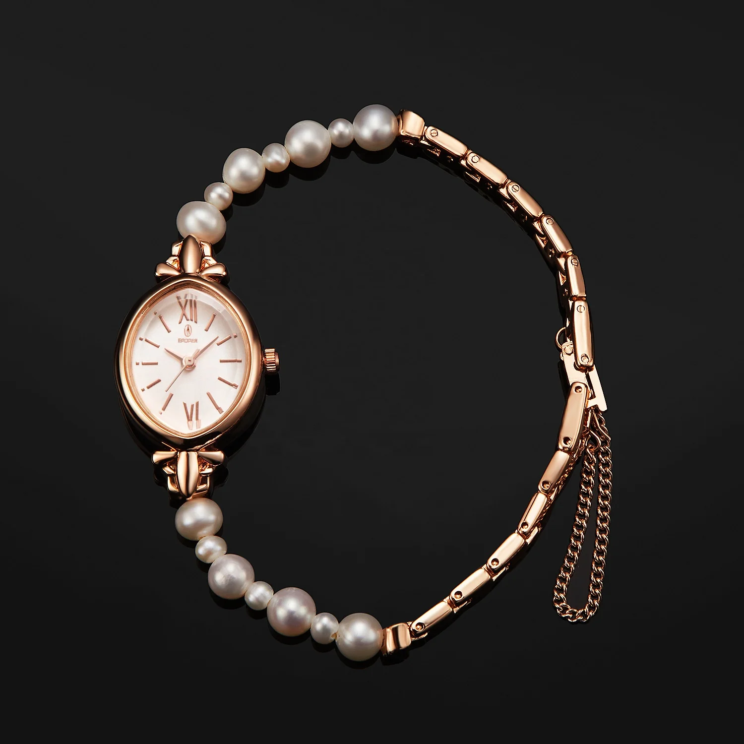 quality character japan movement stainless steel freshwater pearl bracelet waterproof vintage custom quartz watches