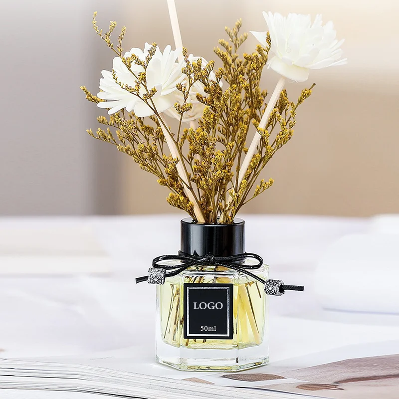 50ml Luxury Home Decor Aroma Essential Oil Perfume Natural Dried Flower Reed Diffuser