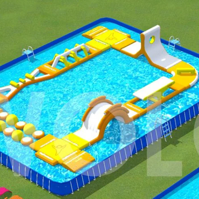
Best inflatable water slide water park swimming pool above ground mental frame 