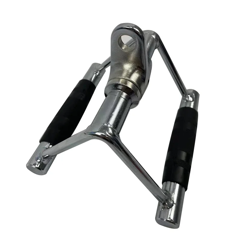 Non Slip Rubber Grip Pull Down Exercise Handles  Cable Attachment Tricep Double Handle V Bar