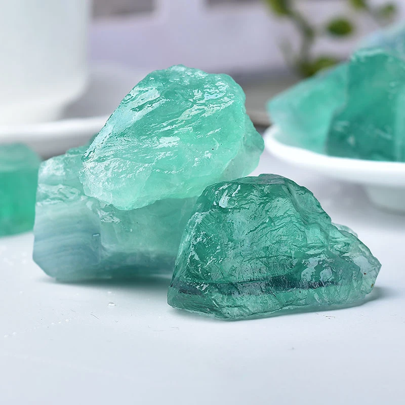 Wholesale good quality Natural Raw Crystals green fluorite raw stone for decoration
