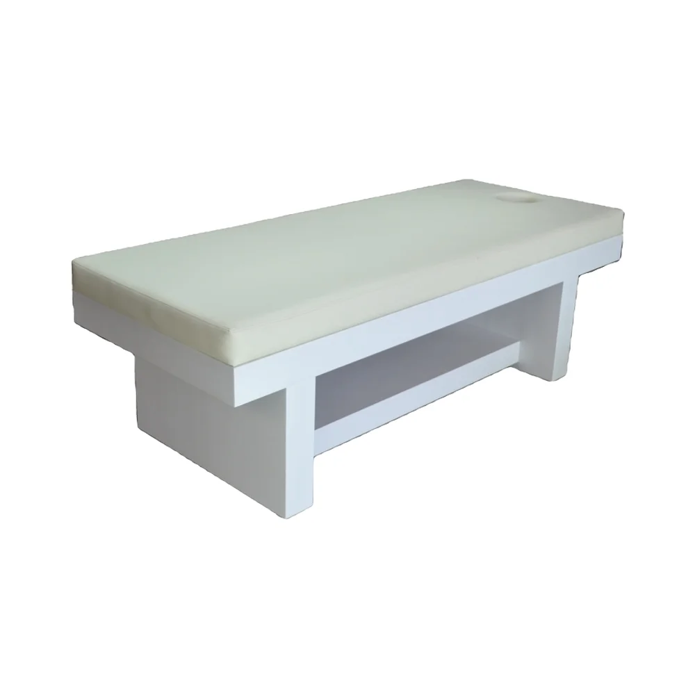 Белая электрическая портативная массажная кровать для ухода за ресницами в современном стиле с деревянной кожей железная модель