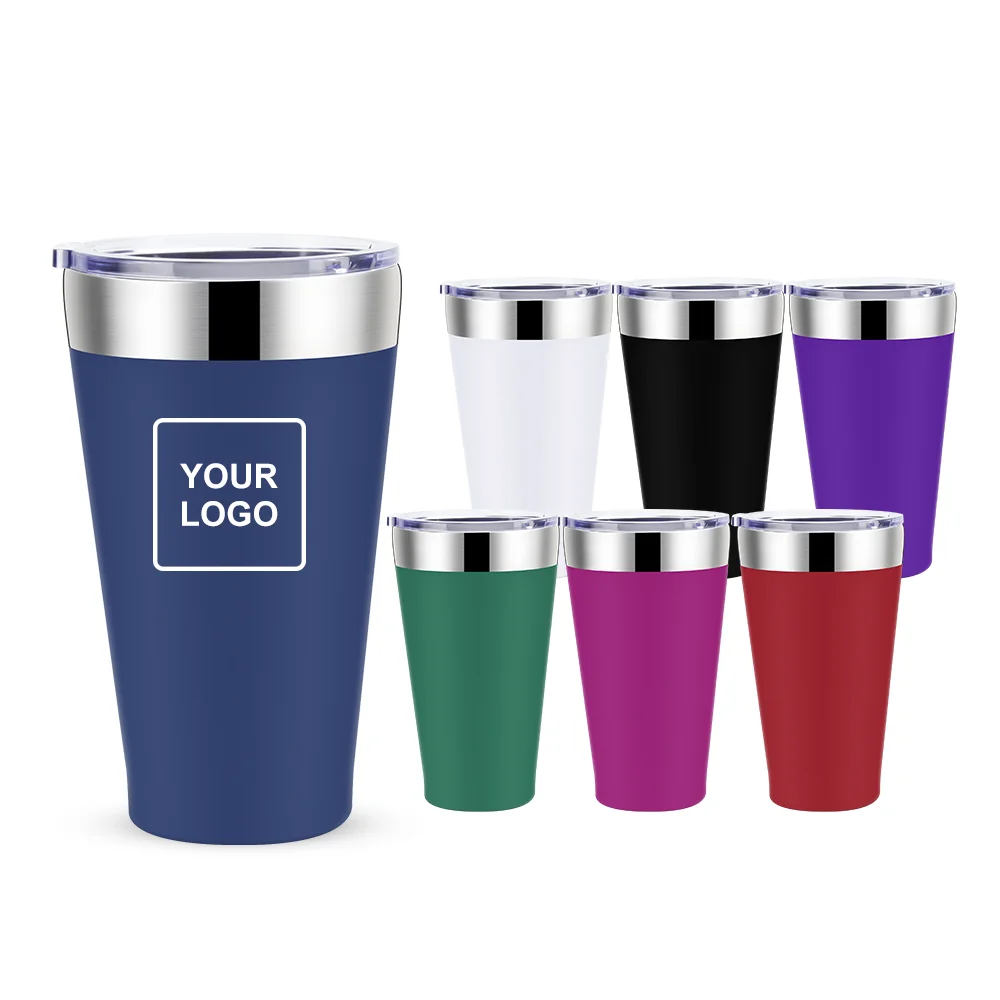 Custom Logo  15 oz Double Walled Stainless Steel Insulated Vacuum Beer Coffee Tumbler