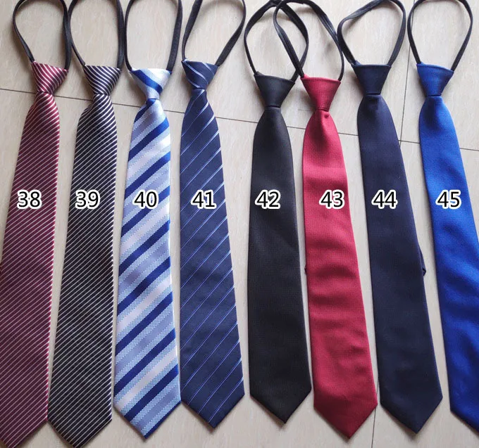 Wholesale Zipper Neck Tie Custom Simplify Matters Men Wholesale Plain Hopsack Polyester Security Solid Black Zip Ties