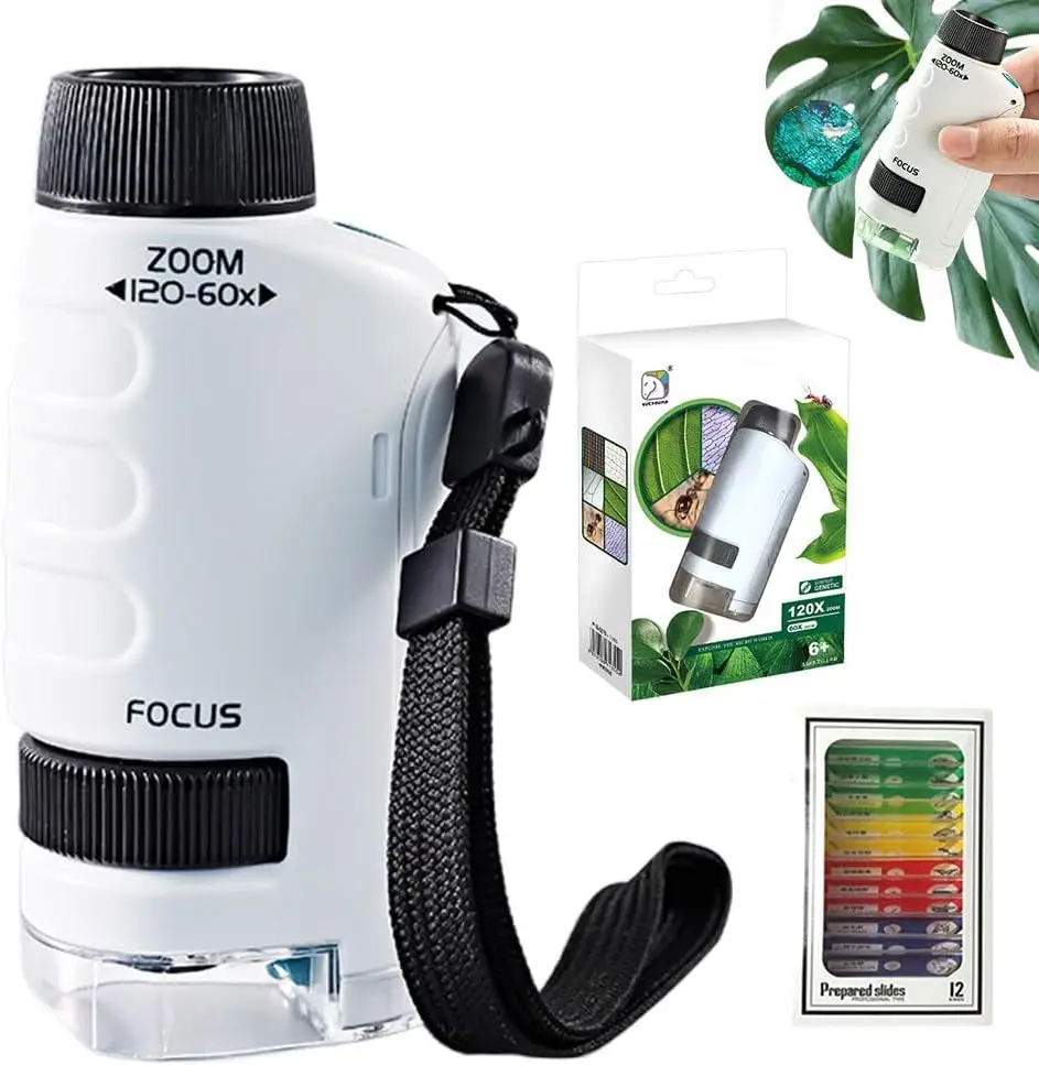 2025 New Mini Microscope for Kids Pocket Microscope Your Little Scientist Miniscope Kids Microscope Handheld Mini Scope for Kids