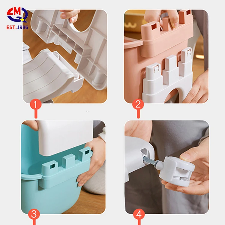 Custom Plastic Kids Furniture Book Shelf Baby Chest Corner Cupboard Rack Drawer Toys Storage Bookshelf Children Cabinets