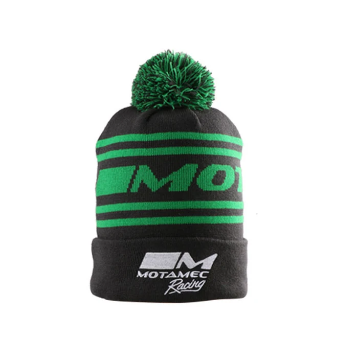 Модная пустая мужская вязаная шапка с помпоном из органического хлопка с логотипом