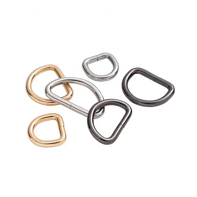 Wholesale High Quality Handle Bag Accessories Zinc Alloy Custom D-ring Buckle Colorful Metal D Ring For Handbag