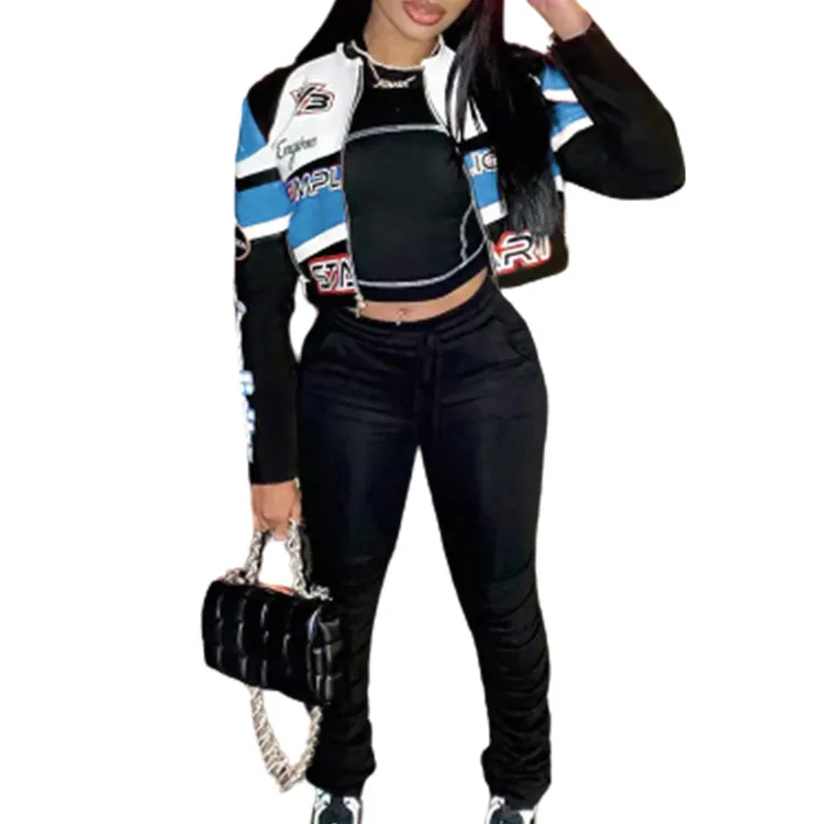 K210-new trendy fall fashion 2023 spring biker jacket leather for women motorcycle jacket