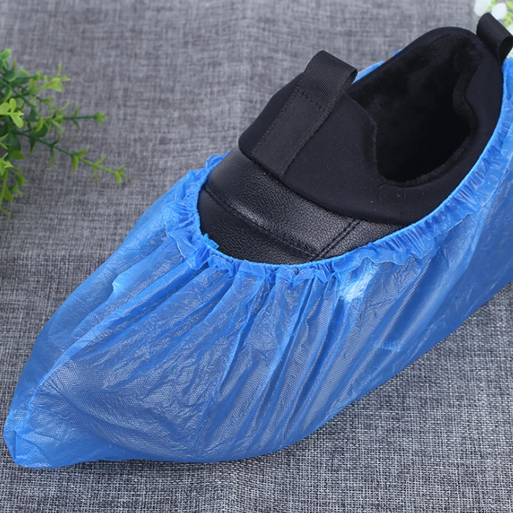 
2020 Waterproof Blue Plastic CPE Polyethylene Disposable Shoe Covers  (1600067656231)