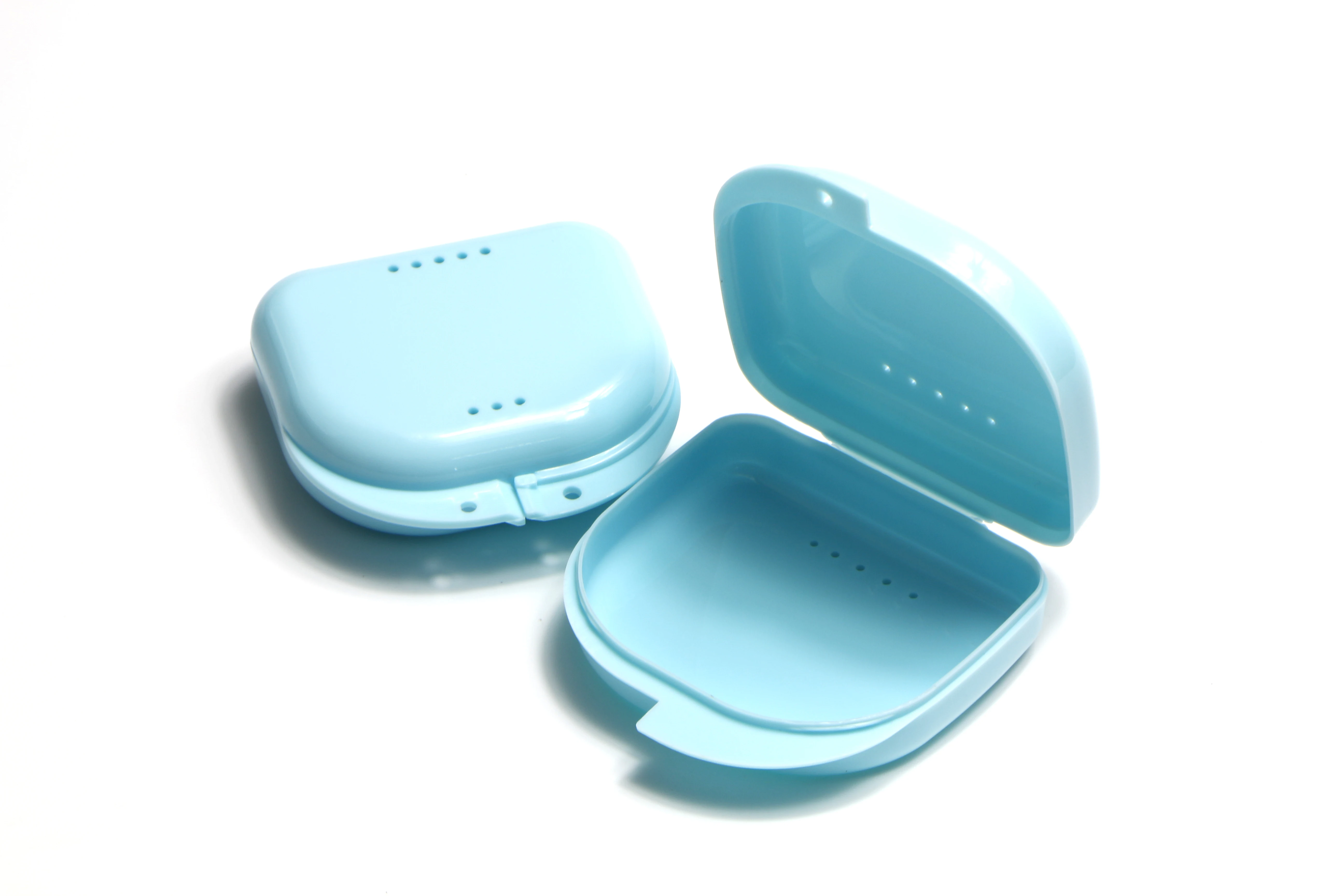 Разноцветный ортодонтический стоматологический фиксатор коробка для накладных зубов пластиковая зубных протезов с отверстиями