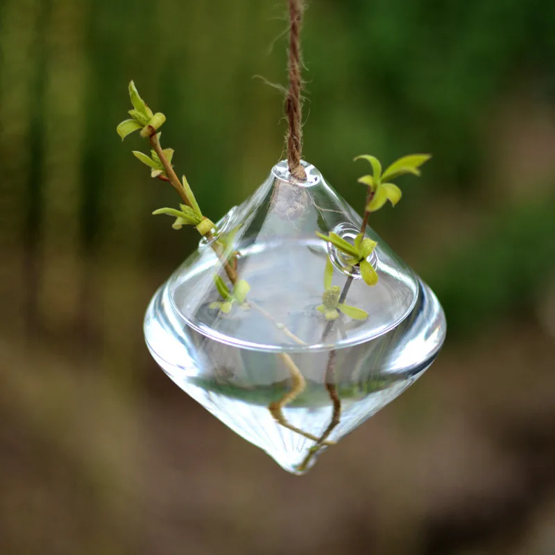 wholesale Hanging Glass Globe Air Planter Terrarium glass bubble vase  glass terrarium with cord