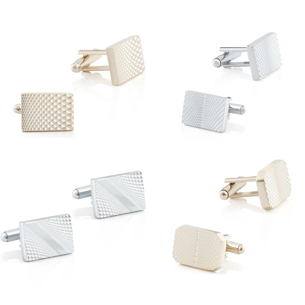 JINJIE дешевые металлические мужские пустые латунные серебряные/позолоченные квадратные Выгравированные запонки для костюма рубашки