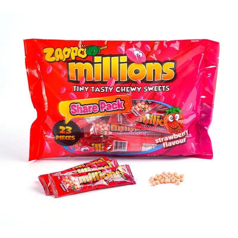 Китайские Конфеты Dulces миллионы жевательных конфет пектиновые конфеты оптовая продажа забавные формы жевательные желе бобы изготовление на заказ Клубничные