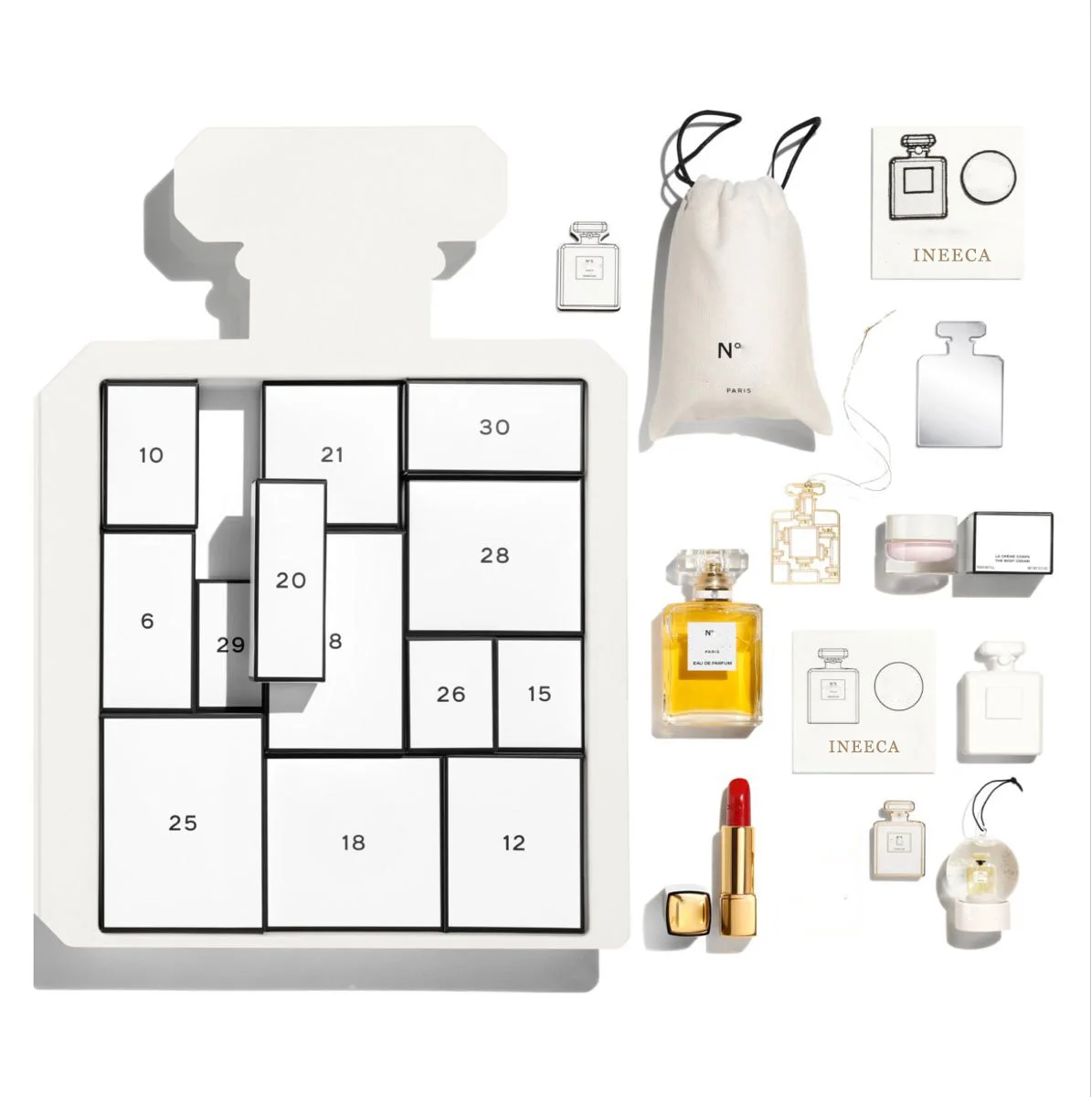 Calendar christmas box with 24 days drawer cosmetics skincare lipstick gloss packaging box Double Open advent calendar gift box