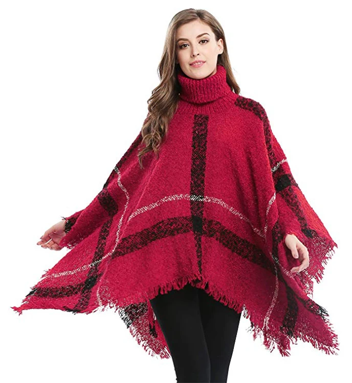 
Super September hot sale Fashioncustom woman cape shawl winter poncho 