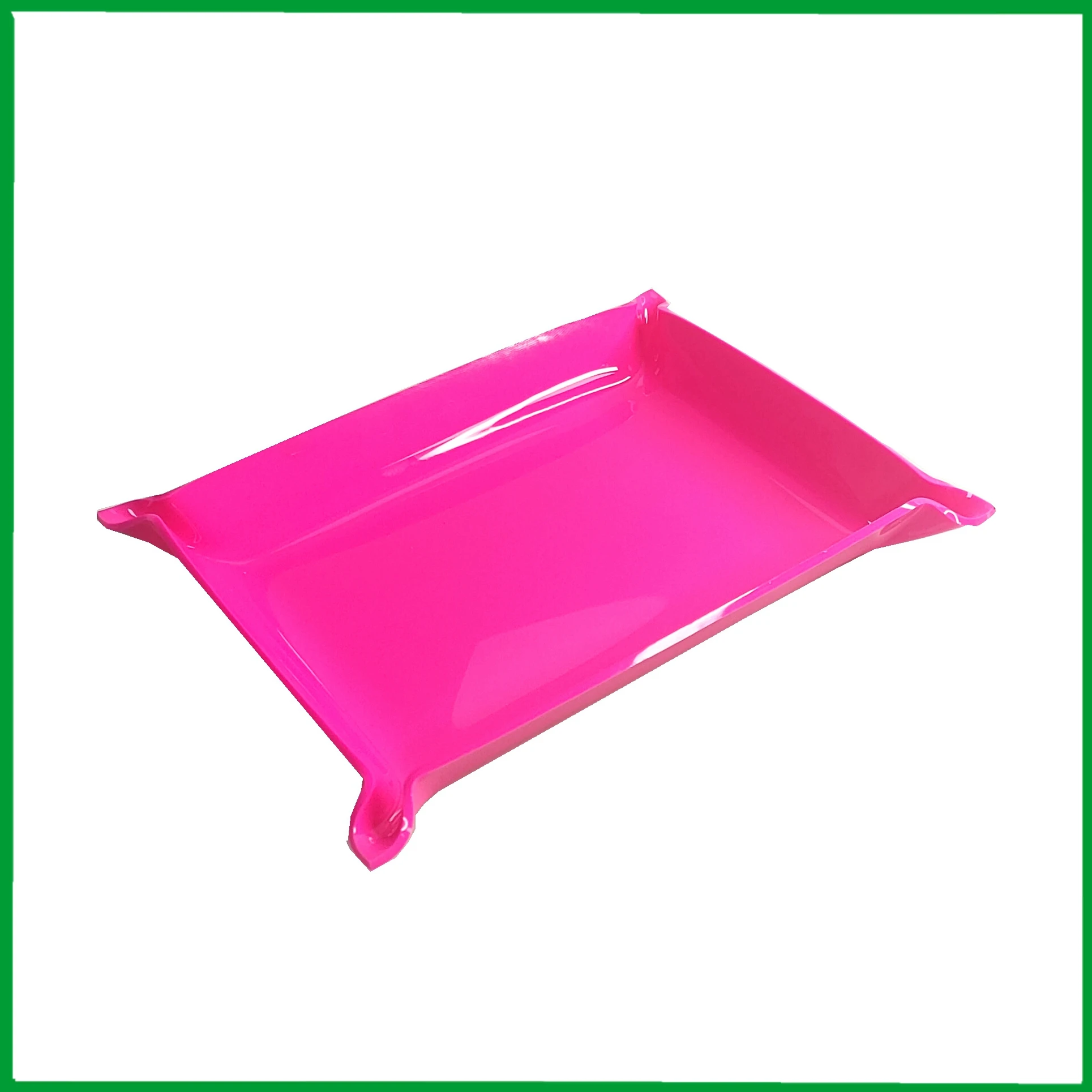 OEM/ODM Pink Acrylic Tray Holder with Pinched Corners