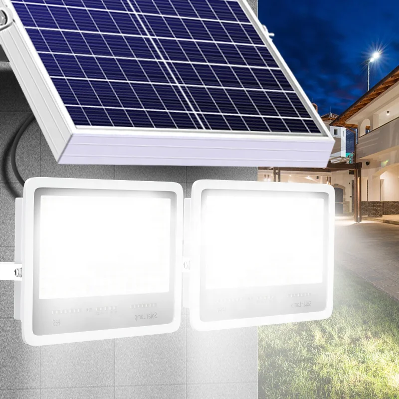 Outdoor Energy-saving 100W 200w 300w Solar Powered Led Solar Double Flood Light High Power With Remote Control