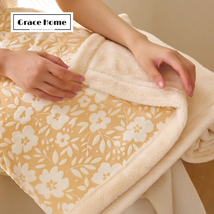 Grace Home Luxury Curtains For Living Room Sherpa Flannel Anime Jacquard Throw Adult Bath Towel Knitted Shawl Blanket
