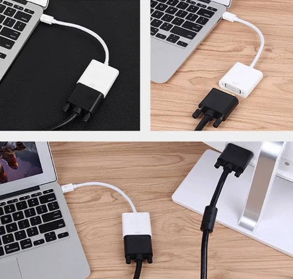 Mini DisplayPort DP Thunderbolt to DVI Adapter Cable for Macbook Pro Air iMac