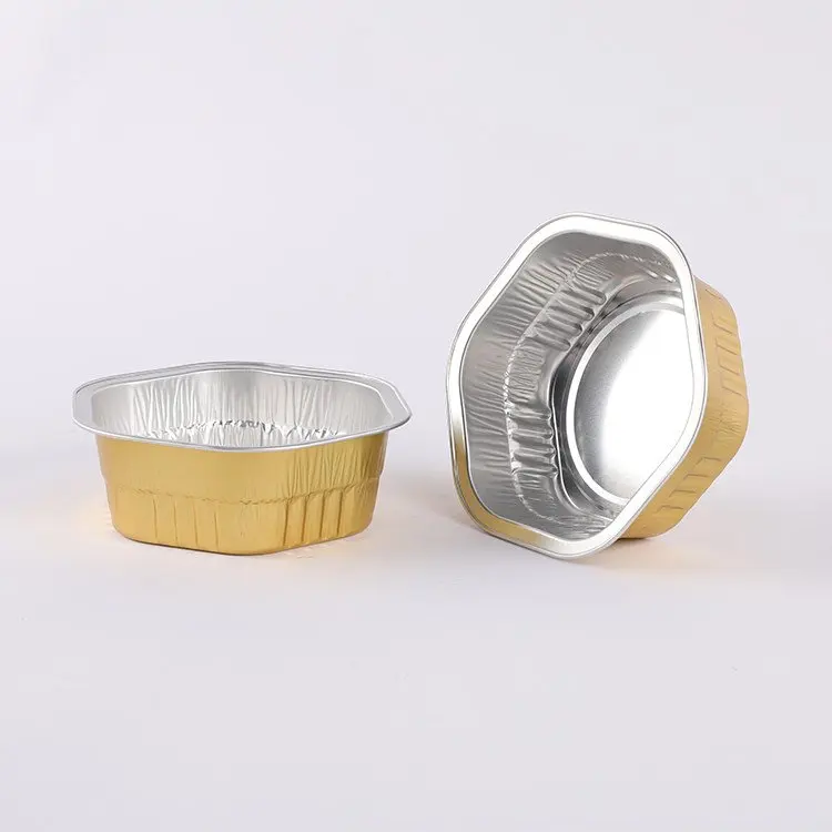 Take away disposable household food grade popular rectangle cupcake 5oz aluminum foil baking cups