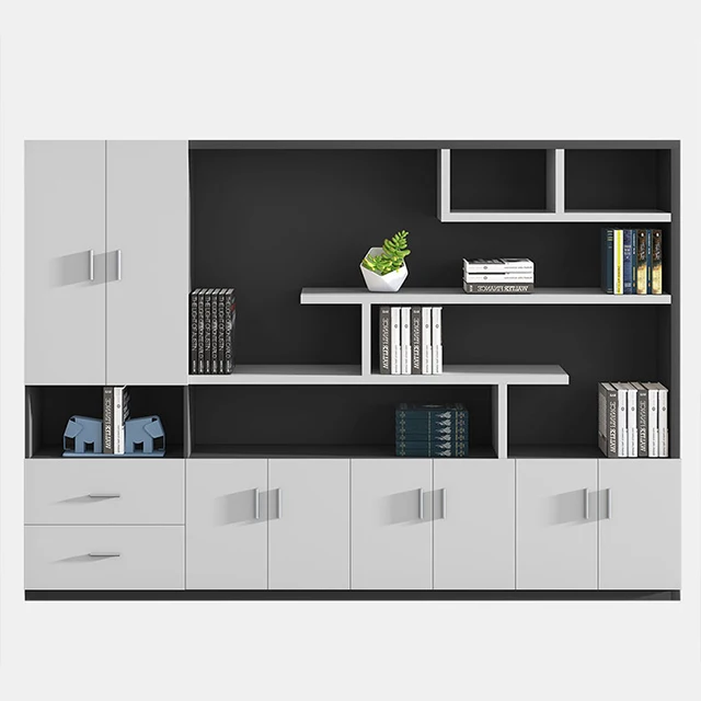 
Optional dimension and colors tall melamine open file storage shelf swing open white storage file cabinet 
