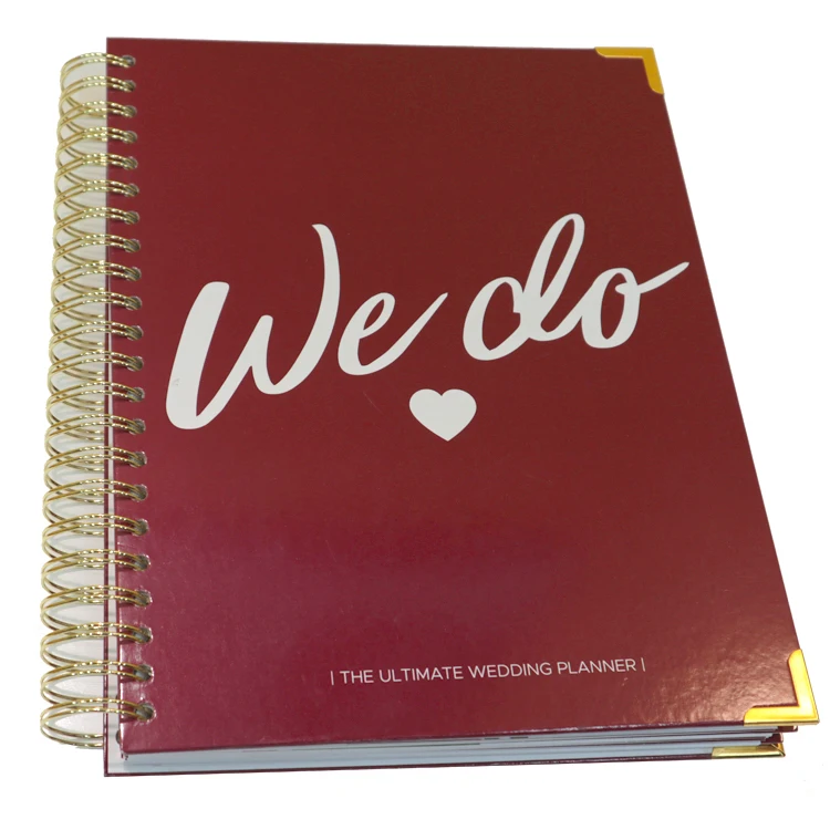 Custom Gold Spiral Hardcover Goals Journal Diary Book Printing Daily Stickers Planner Gift Set